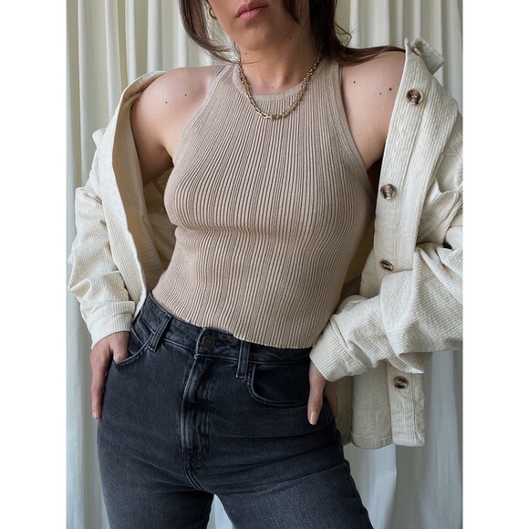 TANK knit tank top — In Khaki - Picture 4 of 6